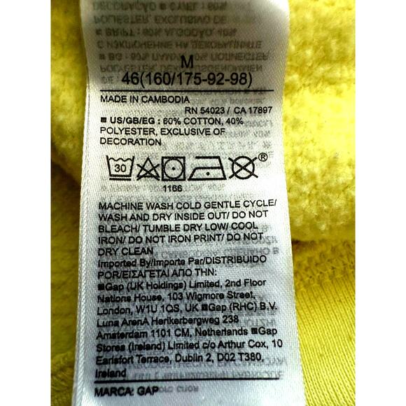 GAP Women’s Medium Yellow Logo Sweatshirt Classic Crew Pullover - Picture 5 of 5